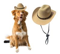 AWOCAN Sombrero de vaquero para perro, gato, sombrero de vaquero para mascotas, mini sombrero de vaquero para perros, gatos, vacaciones, Halloween, decoración de fiesta de mascotas (caqui, L)