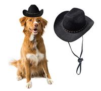 AWOCAN Sombrero de vaquero para perro, gato, sombrero de vaquero para mascotas, mini sombrero de vaquero para perros, gatos, vacaciones, Halloween, decoración de fiesta de mascotas (negro, grande)