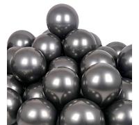 AWOGIPD 50 PCS Globos Negros de Látex, Globos Negros de Cumpleaños, Fiesta de Cumpleaños, Baby Shower, Boda, Aniversario, Princesa, Carnaval, Eventos, Decoraciones, 25CM