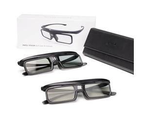 AWOL Vision DLP Gafas 3D Gafas Recargables con Obturador Activo compatibles con AWOL Vision LTV-2500, LTV-3500, Vanish TV y Otros proyectores 3D DLP-Link (2 Paquetes) (2)