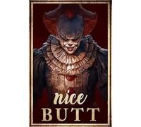 Awoldwide IT Pennywise The Clown Nice Butt - Letrero de metal retro retro para decoración del hogar para sala de estar, tienda, decoración de pared, 12 x 16 pulgadas