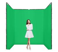 awolsrgiop 400 cm x 240 cm fondo verde con soporte, tela de fondo ajustable Chroma Key Soporte de fondo portátil con bolsa de transporte para fotografía de estudio y transmisión en directo, zoom de