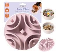 Awoo Great Vibes - Comedero lento de silicona para cuencos para perros de hasta 5 pulgadas - Plato antideslizante compatible con alimentos húmedos y secos con ventosas - extiende la hora de comer para