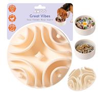 Awoo Great Vibes - Comedero lento de silicona para cuencos para perros de hasta 5 pulgadas - Plato antideslizante compatible con alimentos húmedos y secos con ventosas - extiende la hora de comer para