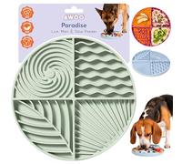 Awoo Paradise - Tapete de silicona para lamer perros y gatos y comedero lento con ventosas, antideslizante, apto para lavavajillas, extiende la hora de comer rápido y reduce la ansiedad, para