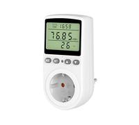 Awootsv Medidor de corriente para enchufe, medidor de costes de energía con pantalla LCD, central eléctrica de balcón, con 11 modos de vigilancia, medidor de consumo de energía con protección contra