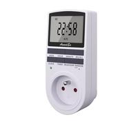 Awootsv - Toma programable digital con temporizador digital, temporizador de toma eléctrica, timebird timer diario/semanal, programador, toma eléctrica con pantalla LCD y modo aleatorio, 1 paquete