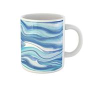 Awowee Taza de café abstracta de acuarela lavada, mármol, seda, blanco, azul, rosa, morado, taza de té de cerámica de 325 ml, el mejor regalo o recuerdo para familiares, amigos, compañeros de trabajo