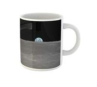 Awowee Taza de café Apolo 11 Earth Rise Over the Moon Horizon de 325 ml, taza de té de cerámica, recuerdo para familiares, amigos, compañeros de trabajo