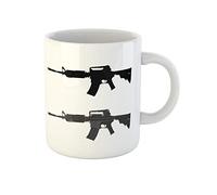 Awowee Taza de café Ar15 de rifle de asalto, pistola de silueta de fuego automático, M16, taza de té de cerámica, 325 ml, el mejor regalo o recuerdo para familiares, amigos, compañeros de trabajo