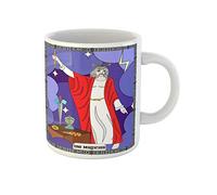 Awowee Taza de café Arcana the for Tarot Magician Board Games Costume Divination 325 ml taza de té de cerámica, el mejor regalo o recuerdo para familiares, amigos y compañeros de trabajo