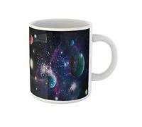 Awowee Taza de café azul Galaxy Planet of This Furnished By NASA Orange 325 ml taza de té de cerámica taza de té tazas de taza de té mejor regalo o recuerdo para familiares, amigos compañeros de