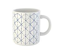 Awowee Taza de café azul marino y blanco Shibori tradicional teñido anudado acuarela 325 ml, taza de té de cerámica, el mejor regalo o recuerdo para familiares, amigos y compañeros de trabajo