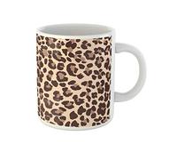 Awowee Taza de café beige leopardo animal patrón marrón guepardo cuero abstracto África 325 ml tazas de té de cerámica el mejor regalo o recuerdo para familiares amigos compañeros de trabajo