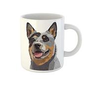 Awowee Taza de café Blue Heeler Australian Ganado Perro Animal Hermoso Cercanino Closeup Taza de té de cerámica de 325 ml, el mejor regalo o recuerdo para familiares, amigos y compañeros de trabajo