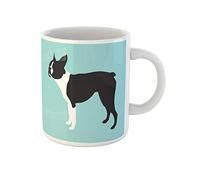 Awowee Taza de café Bulldog Boston Terrier raza perro francés americano negro canino 325 ml taza de té tazas de cerámica mejor regalo o recuerdo para familiares, amigos compañeros de trabajo