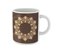 Awowee Taza de café circular circular con borde redondo, eslavo de Europa oriental, tradicional, abstracto, taza de té de cerámica de 325 ml, el mejor regalo o recuerdo para familiares, amigos