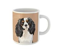 Awowee Taza de café colorida de dibujos animados Cavalier King Charles Spaniel the Buddy Dog 325 ml, taza de té de cerámica, el mejor regalo o recuerdo para familiares, amigos y compañeros de trabajo