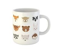 Awowee Taza de café colorida para bebé, colección de animales del bosque, personaje de erizo, otoño, taza de té de cerámica de 325 ml, el mejor regalo o recuerdo para familiares, amigos y compañeros
