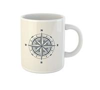 Awowee Taza de café con diseño de brújula rosa, viento, polaris, coordinada con dirección del curso oriental, taza de té de cerámica de 325 ml, el mejor regalo o recuerdo para familiares, amigos y