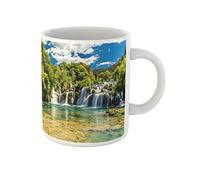 Awowee Taza de café con diseño de cascada Skradinski Buk en el Parque Nacional Krka, Dalmacia, 325 ml, taza de té de cerámica, el mejor regalo o recuerdo para familiares, amigos y compañeros de