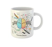 Awowee Taza de café con diseño de cerebro humano, diseño de garabatos, psicología, idea médica creativa, taza de té de cerámica de 325 ml, el mejor regalo o recuerdo para familiares, amigos