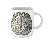 Awowee Taza de café con diseño de cerebro humano vintage de Meyers Konversations Lexikon 1897 de 325 ml, tazas de té de cerámica, el mejor regalo o recuerdo para familiares, amigos y compañeros de