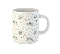 Awowee Taza de café con diseño de conejo, bosque de animales para niños, acuarela, 325 ml, taza de té de cerámica, el mejor regalo o recuerdo para familiares, amigos y compañeros de trabajo