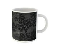 Awowee Taza de café con diseño de hojas de carbón degradado, color gris degradado, esta es una taza de té de cerámica de 325 ml, el mejor regalo o recuerdo para familiares, amigos y compañeros de