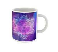 Awowee Taza de café con diseño de mandala, geometría sagrada, cubo metatrón, poderoso símbolo, taza de té de cerámica de 325 ml, el mejor regalo o recuerdo para familiares, amigos y compañeros de