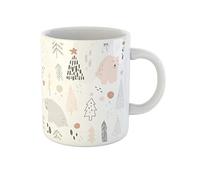 Awowee Taza de café con diseño de osos animales rosas y árboles de Navidad, diseño de bosque, taza de té de cerámica de 325 ml, recuerdo para familiares, amigos, compañeros de trabajo