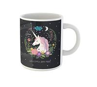 Awowee Taza de café con diseño de unicornios son verdaderos cuentos de hadas para niños, tazas de té de cerámica oscura, el mejor regalo o recuerdo para familiares, amigos y compañeros de trabajo