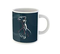 Awowee Taza de café con emblema de Venus de Afrodita Nacimiento Diosa Negro Grecia Blanco Abstracto Taza de té de cerámica de 325 ml, el mejor regalo o recuerdo para familiares, amigos, compañeros de
