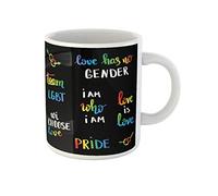 Awowee Taza de café con eslogan del orgullo gay con letras inspiradoras de derechos Lgbt y homosexualidad, 325 ml, taza de té de cerámica, el mejor regalo o recuerdo para familiares, amigos