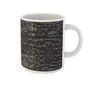 Awowee Taza de café con fórmulas físicas de matemáticas, trazos, ecuaciones, tiza sobre tablero gris, tazas de té de cerámica de 325 ml, el mejor regalo o recuerdo para familiares, amigos y compañeros