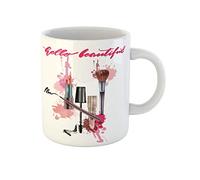 Awowee Taza de café con frase en inglés «Hello Beautiful Lettering Phrase for Baby Birthday Beauty» de 325 ml, taza de té de cerámica, el mejor regalo o recuerdo para familiares, amigos y compañeros