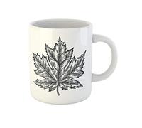 Awowee Taza de café con grabado de hoja de arce detallada de otoño, vintage, retro, otoño, taza de té de cerámica de 325 ml, el mejor regalo o recuerdo para familiares, amigos, compañeros de trabajo