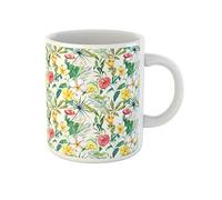 Awowee Taza de café con hojas tropicales coloridas y flores exóticas, patrón de selva, acuarela, taza de té de cerámica de 325 ml, el mejor regalo o recuerdo para familiares, amigos, compañeros de