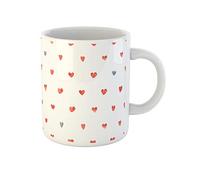 Awowee Taza de café con lunares rojos y grises con diseño de corazones pequeños de cerámica de 325 ml, el mejor regalo o recuerdo para familiares, amigos y compañeros de trabajo