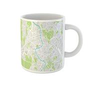 Awowee Taza de café con mapa aéreo verde de la ciudad de Roma, Italia, 325 ml, taza de té de cerámica, el mejor regalo o recuerdo para familiares, amigos y compañeros de trabajo