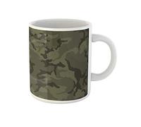 Awowee Taza de café con patrón azul marino, camuflaje verde militar, camuflaje, fuerza militar, 325 ml, taza de té de cerámica, el mejor regalo o recuerdo para familiares, amigos y compañeros de