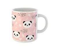 Awowee Taza de café con patrón de acuarela, diseño de panda y flores y puntos de animales, taza de té de cerámica de 325 ml, el mejor regalo o recuerdo para familiares, amigos, compañeros de trabajo