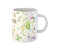 Awowee Taza de café con patrón de acuarela, llama tibetana, cactus, banderas y montañas abstractas, tazas de té de cerámica de 325 ml, el mejor regalo o recuerdo para familiares, amigos, compañeros de