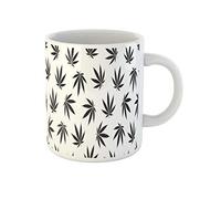 Awowee Taza de café con patrón verde marihuana cannabis adicción a la hoja de marihuana dibujo de bong taza de té de cerámica de 325 ml, el mejor regalo o recuerdo para familiares, amigos, compañeros