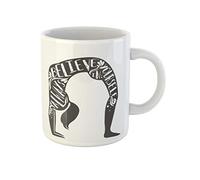 Awowee Taza de café con texto en inglés "Always Believe in Yourself" Sport Fitness Typographic Girl, taza de té de cerámica de 325 ml, el mejor regalo o recuerdo para familiares, amigos y compañeros
