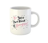 Awowee Taza de café con texto en inglés "Be Your Own Kind of Beautiful Bright Color" de 325 ml, taza de té de cerámica, el mejor regalo o recuerdo para familiares, amigos, compañeros de trabajo
