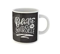 Awowee Taza de café con texto en inglés "Believe in Yourself", con la etiqueta de chica, niño, hombre, taza de té de cerámica de 325 ml, el mejor regalo o recuerdo para familiares, amigos y compañeros