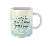 Awowee Taza de café con texto en inglés «Do More of What Makes You Happy», inspiradora, taza de té de cerámica de 325 ml, el mejor regalo o recuerdo para familiares, amigos y compañeros de trabajo