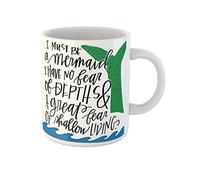 Awowee Taza de café con texto en inglés "Mermaid Green Ocean Hand Anais Silhouette Nin 325 ml", taza de té de cerámica, el mejor regalo o recuerdo para familiares, amigos y compañeros de trabajo