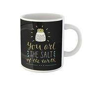 Awowee Taza de café con texto en inglés "You Are the Salt of Earth" (Eres la sal de la tierra), diseño bíblico de 325 ml, el mejor regalo o recuerdo para familiares, amigos y compañeros de trabajo